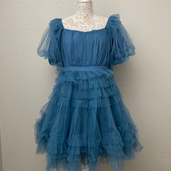 Ivy City Co Short Pixie Dress in Blue L - Picture 5 of 12
